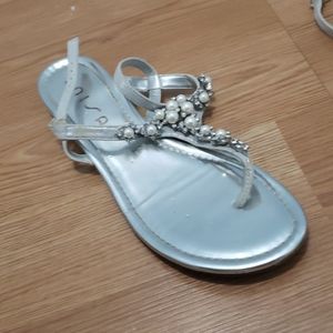 silver unisa sandals